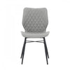 Rourke Taupe Diamond-Quilted Armless Accent Chair with Black Metal Legs (Set of 2) | Chaise d'appoint Rourke taupe sans accoudoirs a motif matelasse losange avec pieds en metal noir (ens. de 2)