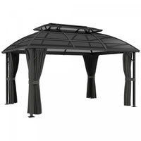 Outsunny 13' X 10' Patio Gazebo, Double Roof Outdoor Gazebo For Lawn, Black