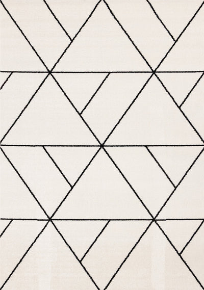 Covington White Black Modern Geometric Trellis Design Rug, 7'10" x 10'6" Indoor Area Rug | Tapis Covington a motif de treillis geometrique moderne blanc et noir, 7'10" x 10'6"