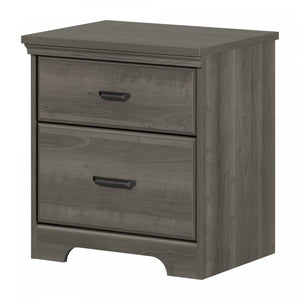 Versa 2-drawer Nightstand - End Table With Storage - Gray Maple