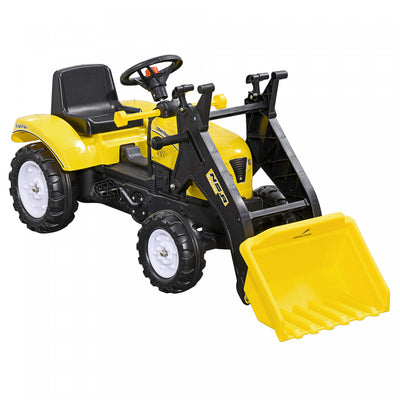 Aosom Ride On Excavator For Kids, Pedal Ride On Tractor With Front Loader Digger, No Power Pretend P|Aosom Pelle Manuelle A Pedale Pour Enfants Avec Chargeur Frontal, Tracteur Autoporte Pour Enfants De