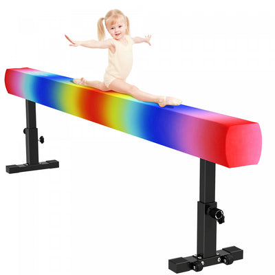 Soozier Adjustable Balance Beam Gymnastics Beam with Wheels for 6+ Years