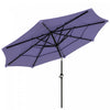 Outsunny 10.7ft Patio Umbrella, 4 Tiers Parasol With Crank, 8 Ribs, Purple