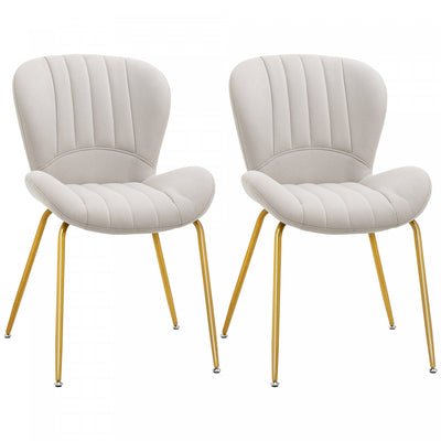 HOMCOM Dining Chairs Set of 2 with Cushioned Backrest