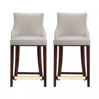 Shubert Modern Wood Upholstered Counter Stool in Light Gray - Set of 2 
