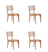 Giverny Industry Chic Wood Dining Chair in Natural - Set of 4
