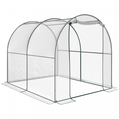 Outsunny 6.6' X 8.2' X 6.6' Dome Tunnel Greenhouse Plant Shed Garden Hot House Growing Tent W/ Roll |Outsunny 6,6 'x 8,2 'x 6,6 'dome Tunnel Serre Abri Jardin Maison Chaude Tente De Culture Avec Porte