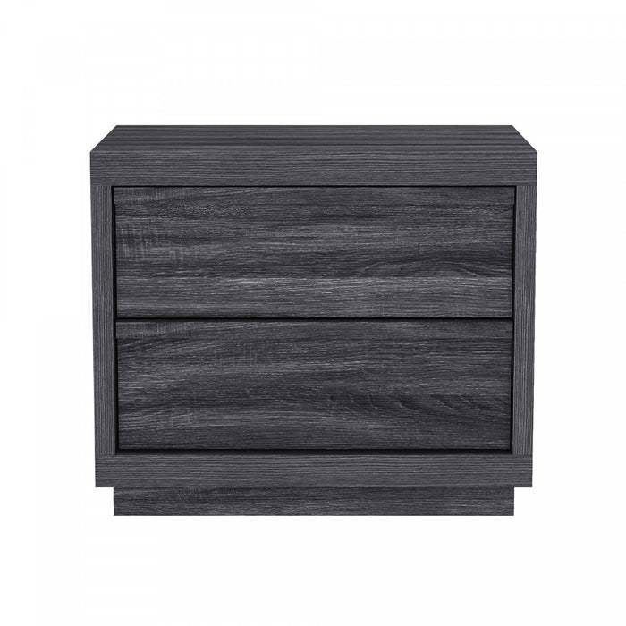 Navis Contemporary 26\" Nightstand in Charcoal Gray (2-Drawer)