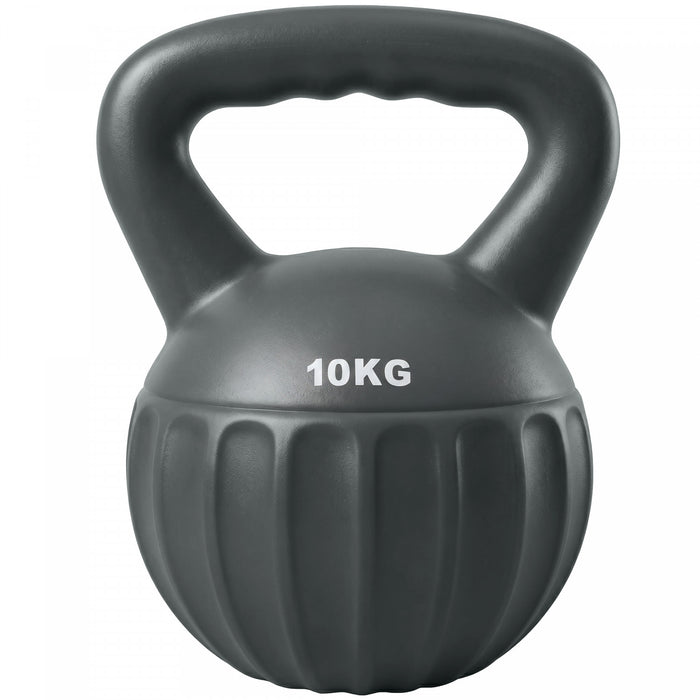Soozier Kettlebell, 22 lbs Kettle Bell with Non-Slip Handle for Home Gym, Weight Lifting and Strength Training, Grey