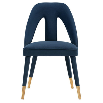 Manhattan Comfort Modern Neda Velvet Dining Chair - Midnight Blue|Chaise de salle à manger moderne Neda de Manhattan Comfort en velours - bleu minuit