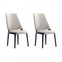 Kara Modern Wood Upholstered Dining Chair in Light Gray - Set of 2