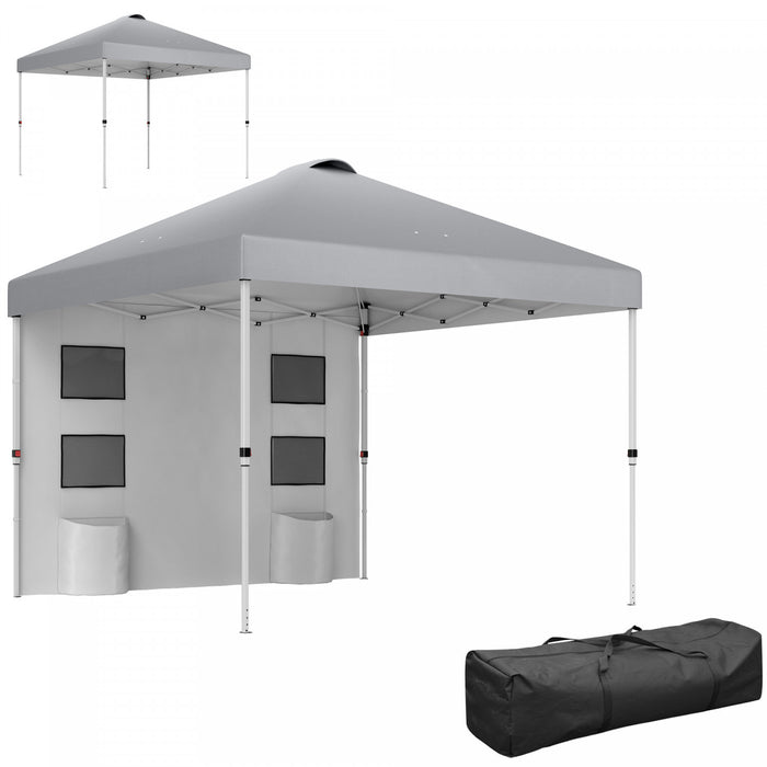 Outsunny 10' X 10' Pop Up Canopy Tent With Sidewall, Light Grey