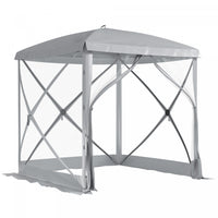 Outsunny Pop-up Screen House Gazebo Camping Instant Setup Tent, Light Grey