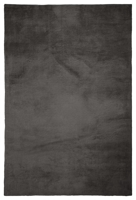 Argo Plush & Shags Charcoal Washable Rug 8'0\" x 10'0\" Indoor Area Rug