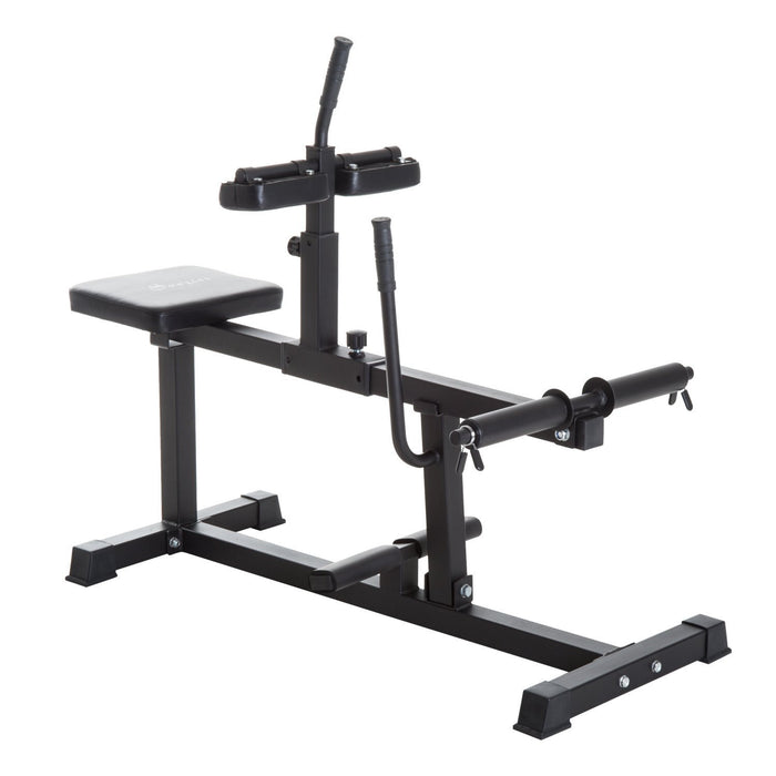 Soozier Adjustable Seated Calf Raise Machine Steel Leg Press Machine Black
