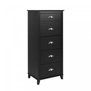 Yaletown 5-Drawer Tall Chest - Black|Commode verticale haute Yaletown à 5 tiroirs - noire