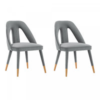 Neda Modern Upholstered Velvet Dining Chair in Gray - Set of 2