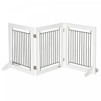 Pawhut Freestanding Pet Gate, Folding Dog Gate With 2 Support Feet, 24