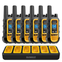 6 Dewalt Dxfrs300 Walkie Talkies - 1 Watt, Heavy Duty, 22 Channel Long Range Two Way Radios