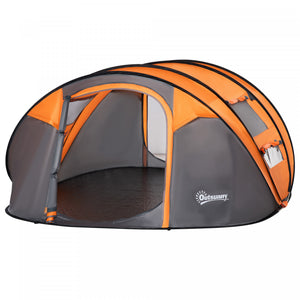 Outsunny 5 Person Camping Tent Automatic Pop Up Tent With Carry Bag Doors