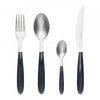 Arimi Nilu Italian Stainless Steel 24 Piece Flatware Set - Service For 6 - Grey Handle