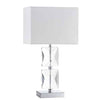 Dainolite Crystal 1 Light Table Lamp Square Crystal Polished Chrome White Shade