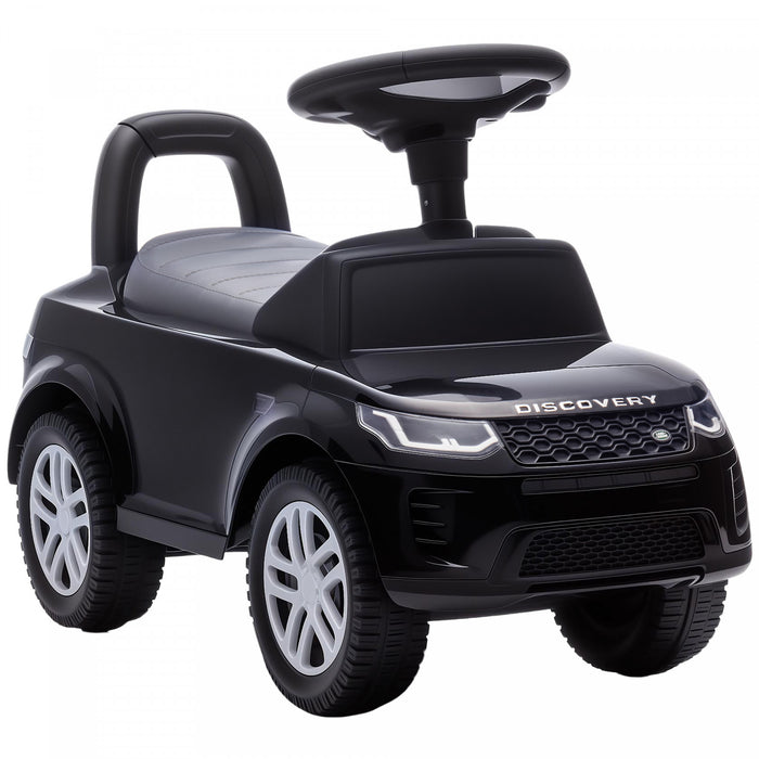 Qaba Ride on Push Car, Licensed Land Rover Sliding Walking Car Foot to Floor with Anti-Tip Device, Under-Seat Storage, Horn, Engine Sounds for Toddlers 18-36 Months, Black