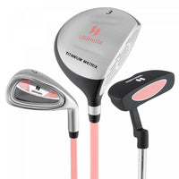 Ultimate Junior Golf Club Set For Children Includes 165cc #3 Fairway Wood & #7 Iron Pink
