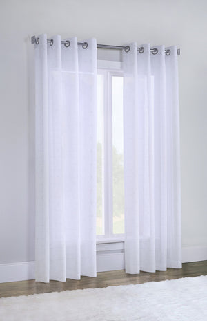 Astra White Silver Grommet Curtain Panel - 52