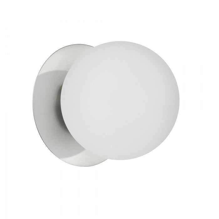 Dainolite Burlat 1 Light Wall Sconce Polished Chrome White Glass Lamp