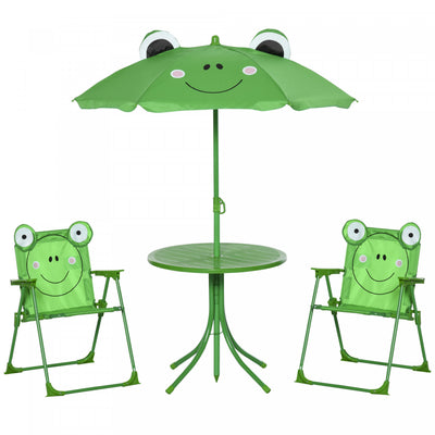 Outsunny Kids Folding Picnic Table And Chair Set Pattern Outdoor Garden Patio Backyard With Removabl|Outsunny Enfants Table De Pique-nique Pliante Et Chaise Ensemble Motif Grenouille Exterieur Jardin P