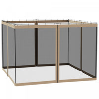 Outsunny Replacement Mosquito Netting For Gazebo 10' X 10' Screen Walls For Canopy With Zippers For