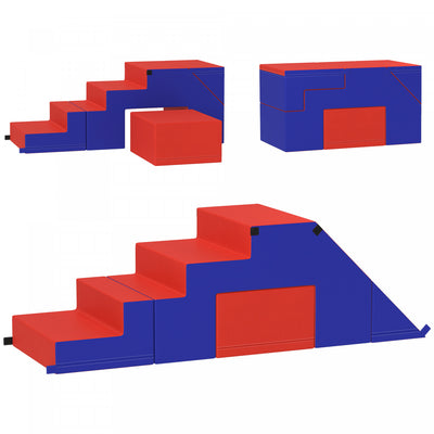 Qaba Kids Crawl And Climb Foam Play Set Toddler Nugget 2-piece Interactive Set For Climbing, Crawlin|Qaba Ensemble De Jeu En Mousse Pour Tout-petits, 2 Pieces, Ensemble Interactif Leger Pour Grimper, R