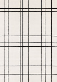 Covington Grey White Checkered Pattern Rug, 6'7