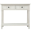 Jeremy Solid Wood Traditional Console Table With Drawers And Shelf - Ivory White