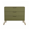 Avira Mid-Century Modern 35\" Dresser in Olive Green (3-Drawer)