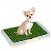 Pawhut Dog Grass Pad with Tray 15\" × 10\", Dog Litter Box with Artificial Grass, Grid Panel, Pee Pads for Pets, Indoor Outdoor Potty Training