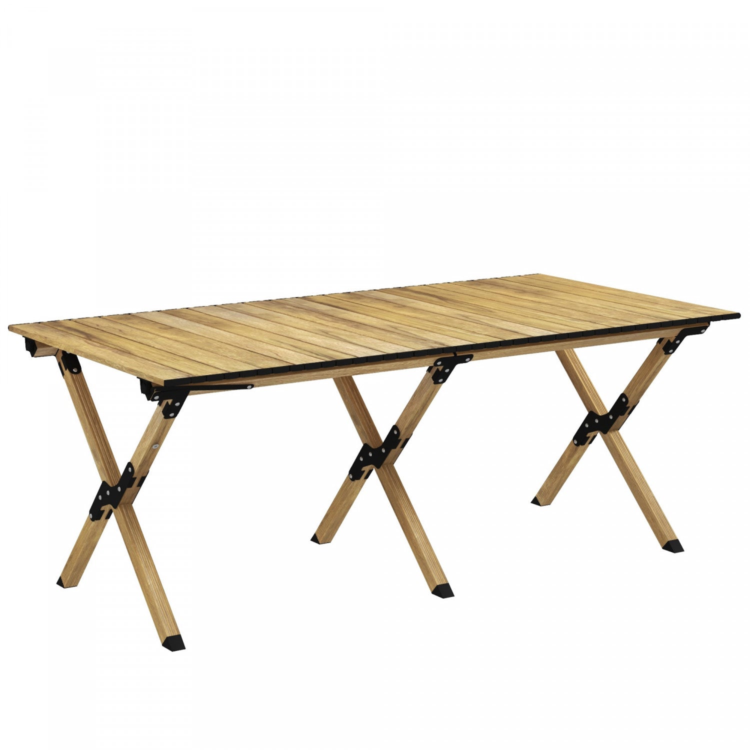 Outsunny Folding Camping Table, 4ft Aluminum Picnic Table With