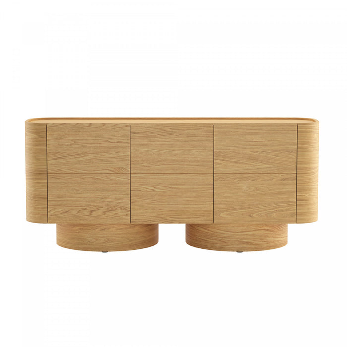 Solis Contemporary 72\" Solid Wood Sideboard in Natural (3-Door)