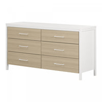 Munich 6-drawer Dresser - White And Soft Elm 