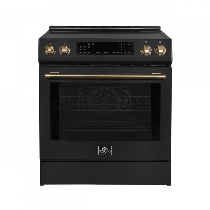Forno Donatello Espresso 30\" Induction Range, Black- FFSIN0905-30BLK
