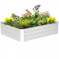 Outsunny Galvanized Raised Garden Bed, 4' x 3' x 1' Metal Planter Box