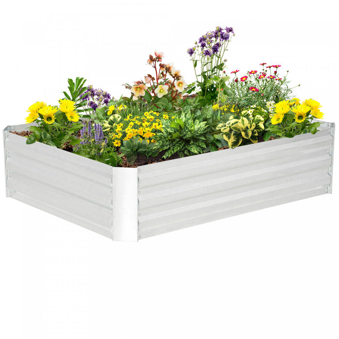 Outsunny Galvanized Raised Garden Bed, 4' x 3' x 1' Metal Planter Box