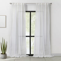 Habitat Alicante White Sheer Dual Header Curtain Panel - 52 x 84