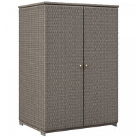 Outsunny Wicker Outdoor Storage Cabinet, Pool Towel Storage Cabinet, Grey