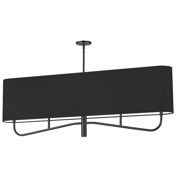 Dainolite Eleanor 4 Light Horizontal Chandelier Matte Black Black/White Shade Lamp