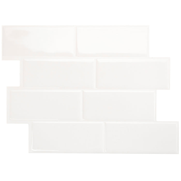 Smart Tiles Peel and Stick 4-Sheet 12 x 9 Backsplash - Metro Blanco