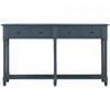 Phyllis Solid Wood Console Table With Drawers And Bottom Shelf - Antique Navy