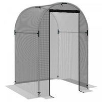 Outsunny 4' X 4' Plant Protection Tent Crop Cage With Door, Black