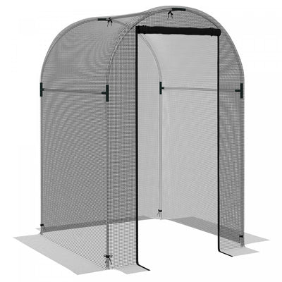 Outsunny 4' X 4' Plant Protection Tent Crop Cage With Door, Black|Outsunny Cage De Culture, Tente De Protection Des Plantes De 4' X 4', Noir